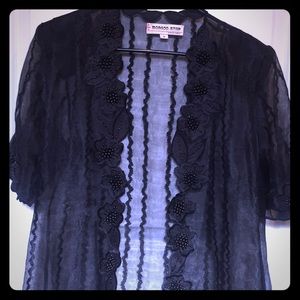 Black sheer layered top